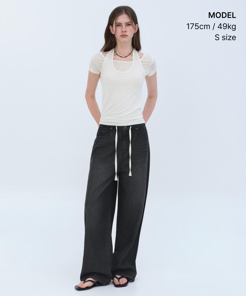 MUSINSA STANDARD WOMAN Women'S Wool Tencel Halter Layered T-Shirt [Ivory]
