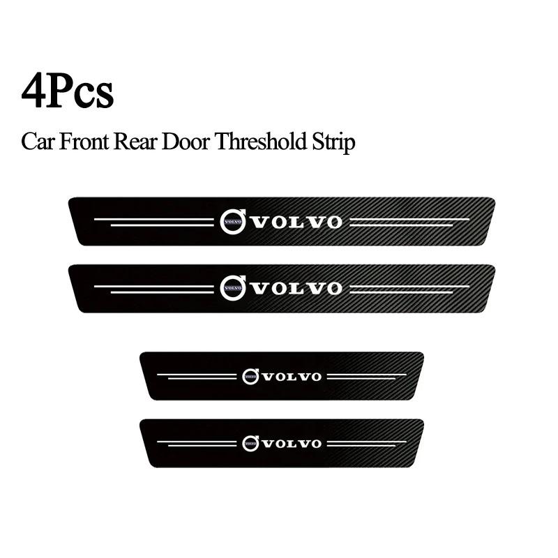High-quality Carbon Fiber Car Door Sill Protector Sticker For Volvo XC60 V40 V50 XC90 S60 V90 V70 XC40 V60 S90 Olestar AWD S80