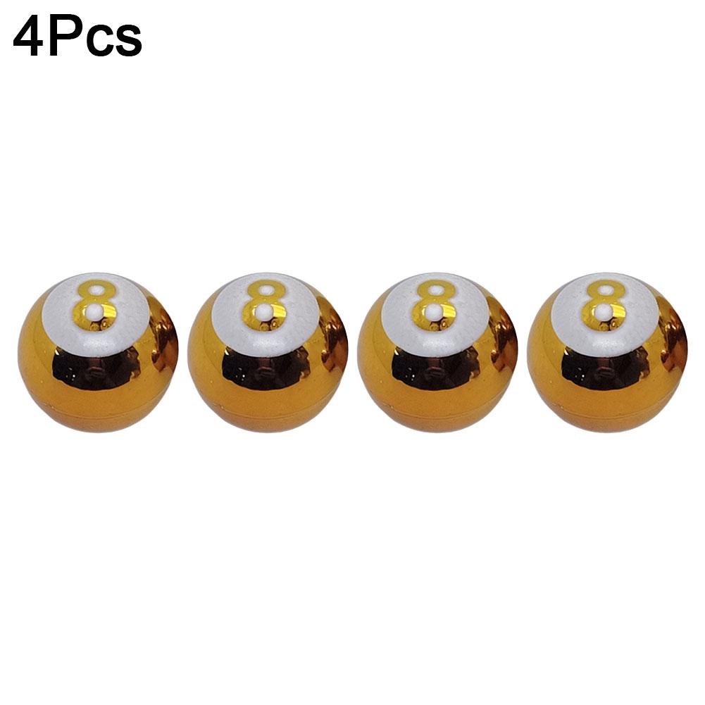 4pcs Car Wheel Tire Valve Core Cap Creative Billiards 8 Wheel Dust Cover Car Truck SUV Motorcycle Bike Accessories