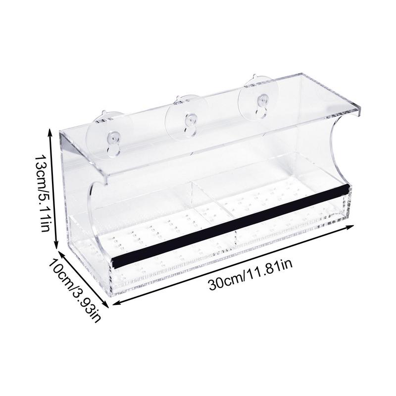 Clear Window Bird Feeder Acrylic Birdhouse Box With Strong Suction Cups Clear Window Bird Feeder For Cats For Kids Adults