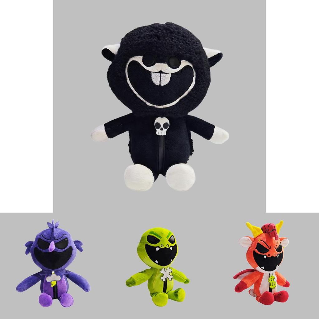 Кошмарные зверюшки Очаровательная плюшевая игрушка «Черная овечка» Мягкая и приятная на ощупь 25 см Фигурка животного