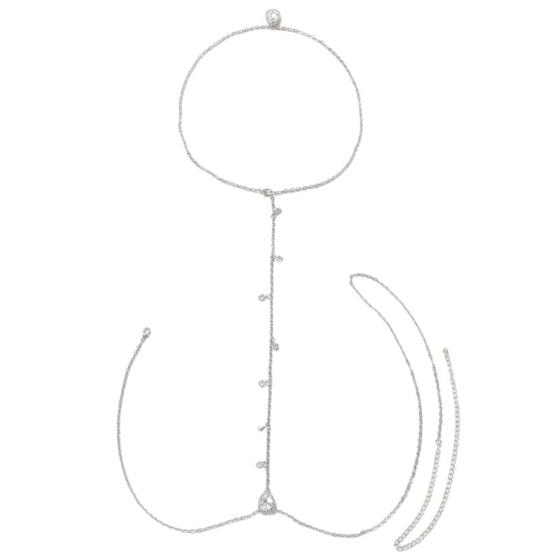 Поясной ремень Стильное ожерелье Кристальная поясная цепочка Изысканная цепочка Цепочка для живота для танца живота Поясная цепочка