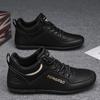 Mens Fashion Casual Lace Up Non Slip Leather Work Board Shoes
