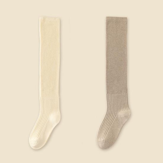 1 пара женских зимних чулок, толстые вязаные теплые однотонные эластичные противоскользящие, уютные, впитывающие пот, противоусадочные, мягкие женские носки без запаха с высокой трубкой