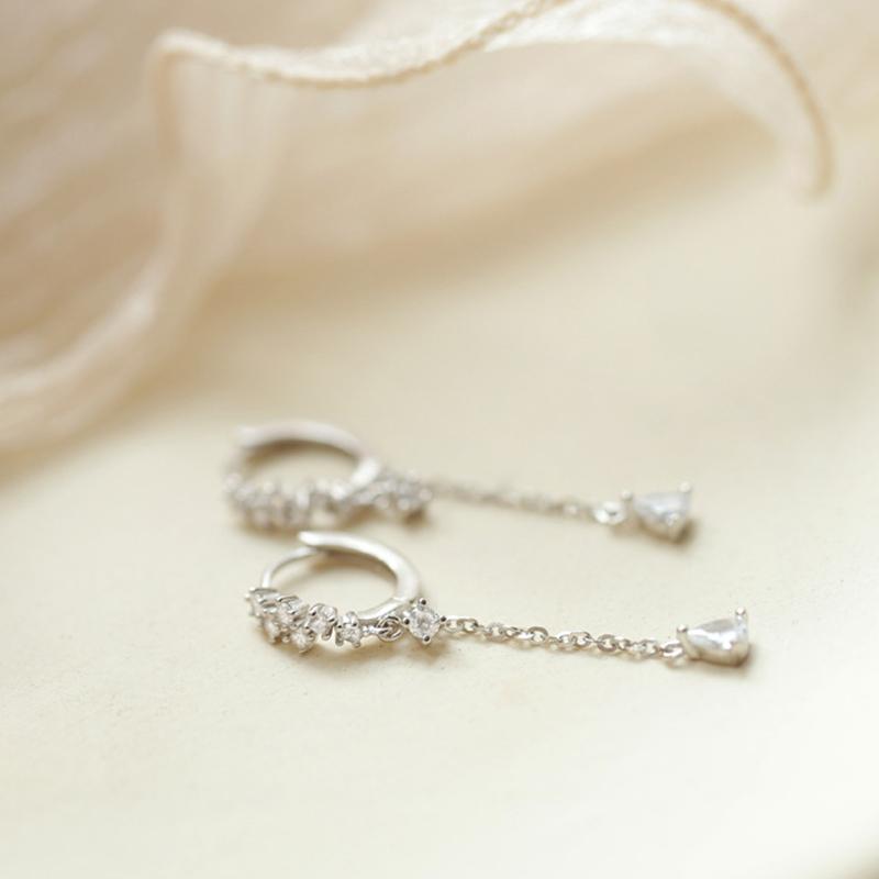 ANENJERY Женские серьги-кольца с цирконием, серьги-капли с кисточками и CZ, ювелирные изделия, дропшиппинг