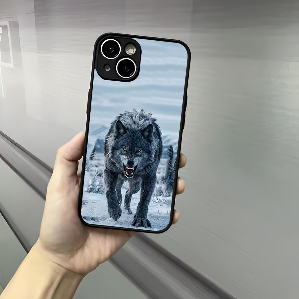 Чехол для телефона Alpha Sigma Wolf для iPhone 17 16 15 14 13 12 Pro Max Xr Air Plus Ощущение кожи Черная твердая оболочка