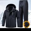 Men's Set Winter Warm Snow Suit Softshell Jacket + Softshell Warm Pants 2 Piece Set