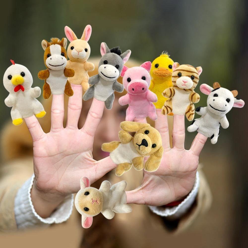 Plush Animals Finger Puppet Toys Tell Story Interactive Toys Kids Animal Hand Puppet Children Gift