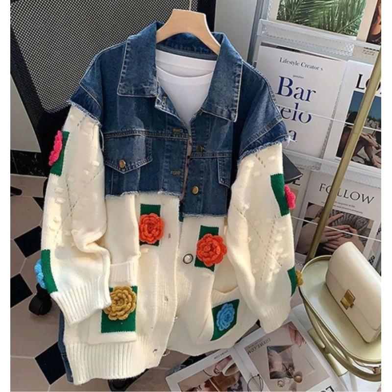 Женская весенняя свободная джинсовая куртка с плетением, осенний темперамент, повседневные удобные топы