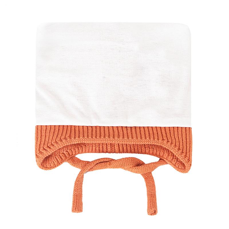 Детская утепленная шерстяная шапка осень-зима для девочек, толстая теплая вязаная шапка с цветочным узором и шариком для ушей