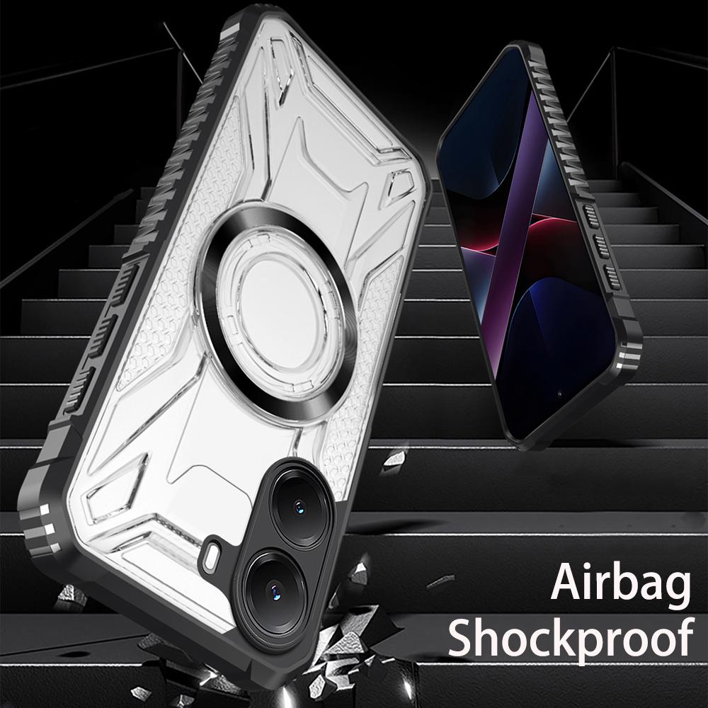 KEYSION Прозрачный магнитный чехол для Xiaomi POCO X7 Pro 5G Мягкий силикон+ПК Сверхпрочный противоударный чехол для телефона для Redmi Turbo 4