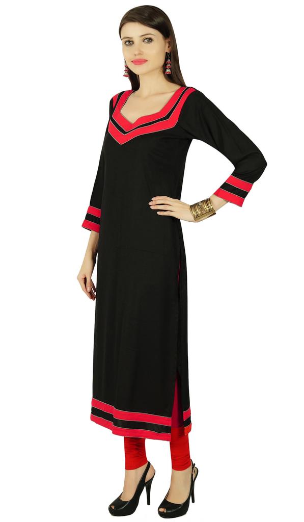 Phagun Solid Kurta Женщины Этнический искусственный шелк Курти Болливуд Топ Туника Платье