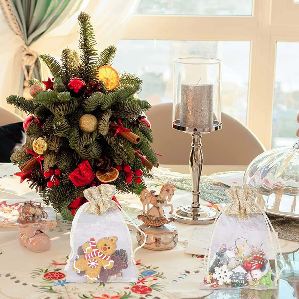 Multipurpose Pack of 30 Sturdy Organza Linen Drawstring Storage Bags for Jewelry Storage and Gifts Packaging Use