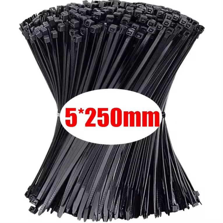 500/100Pcs Wholesale Plastic Nylon Cable Ties Self-locking Cord Straps Adjustable Cables Fastening Loop Home Office Wire Zip Tie