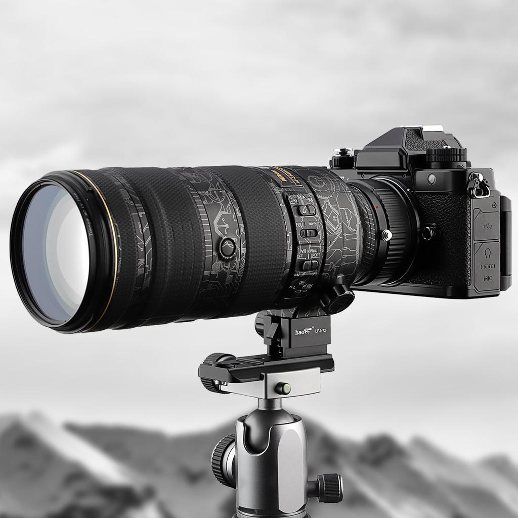 Haoge Lens Collar Replacement Foot Tripod Mount Ring for Nikon Nikkor ED VR I FL ED and 500mm PF ED VR Lenses with Arca Quick Release Plate LF-N72