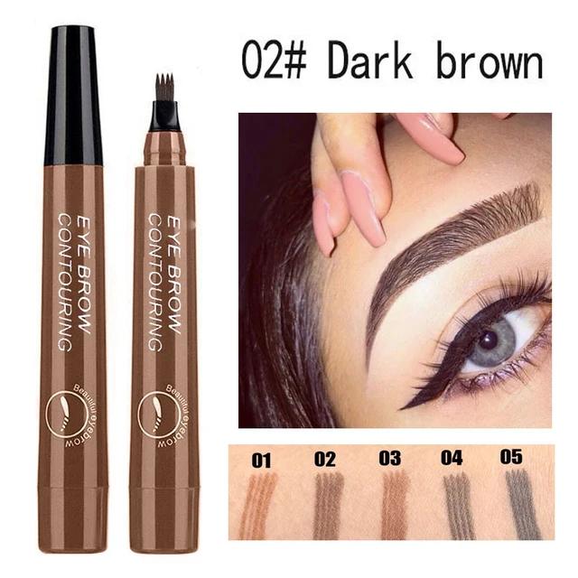 4-Fork Eyebrow Pencil Make-up for Women Non-Fading Black Dark Brown Liquid Cejas Maquillaje Profesional Alta Calidad For Eyebrow