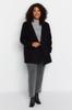 Women's Style Plus Size Black Double Closure Stand Collar Coat
