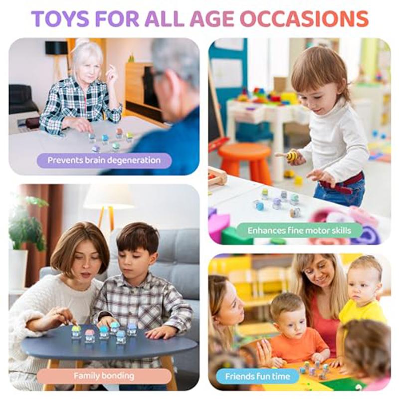 1/12PCS Keyboard Keychain Fidget Toys Stress Relief Button Keycap Sensory Toys Decompression Finger Clicker Toys for Adult Kids