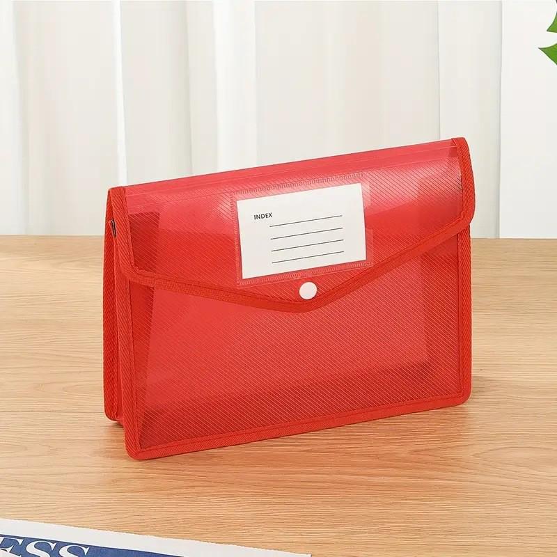 Прозрачная водонепроницаемая папка-конверт формата А4 на кнопке - Черная папка для документов