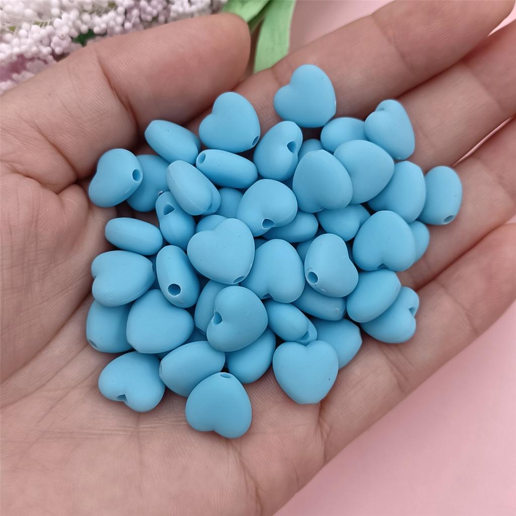 Однотонные резиновые бусины 11*10 мм, материалы для самостоятельного изготовления ювелирных изделий, аксессуары в форме сердца, 50 шт., модные бусины