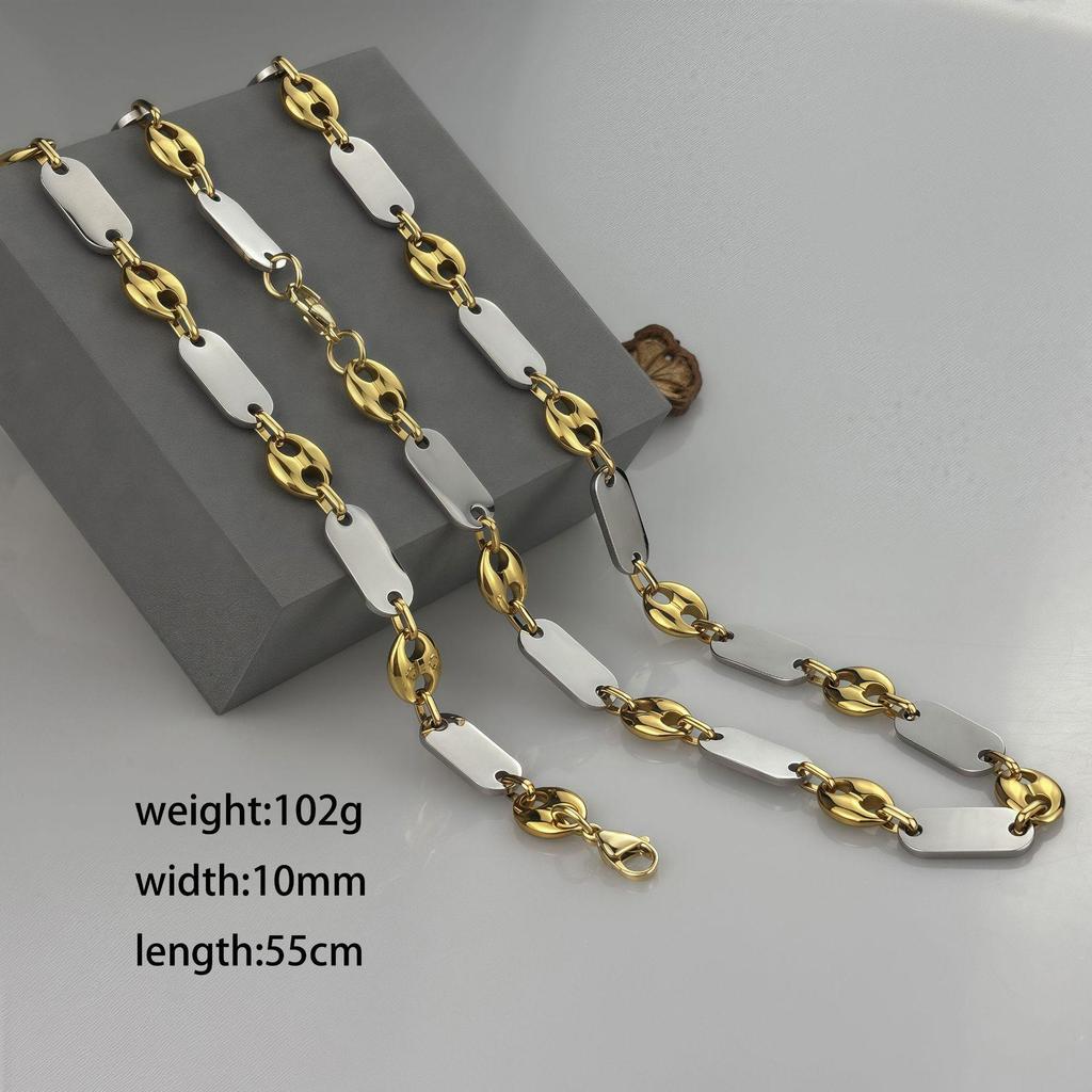 Модное ожерелье ручной работы «Императорская цепь» - Гладкая нержавеющая сталь с большим отверстием