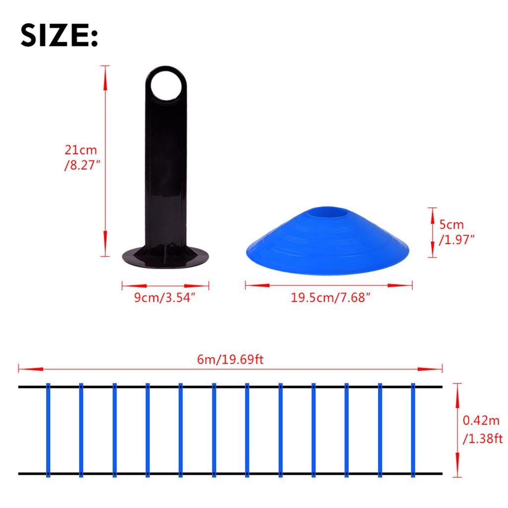 Speed Agility Train Kit, 19Ft Flat Ladder   10pcs Disc Cones for Athletic Training