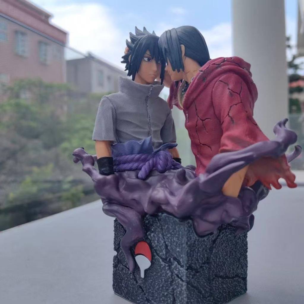 Naruto Sasuke Uchiha Brother Reconciliation Summon Series anime figures Fierce position Divine Rasengan can Move PVC toys Gift