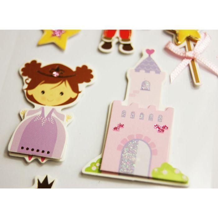 Glitter 3D Stickers - Prince and Princesses