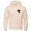 New Fashion Autumn New Fashion Hooded Rose Printed Elastic Top Pullover Casual Men's Hooded Sweatshirt Hip Hop Hoodie