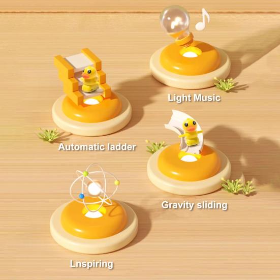 Игрушка «Утка, поднимающаяся по лестнице, горка» со светодиодной подсветкой и музыкой для малышей, электрическая игрушка «Американские горки с утками», трек для скольжения, гоночный трек с 12 маленькими утками