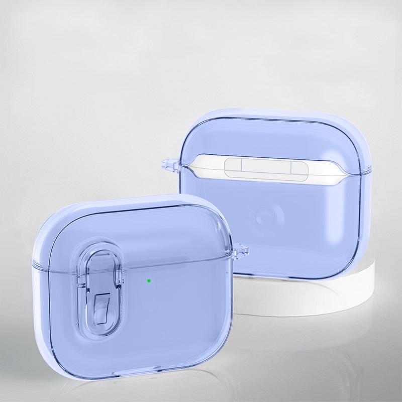 Полупрозрачный кристальный беспроводной чехол для наушников Airpods Pro 3 2 для Airpods 4 3 Противоударный с замком-переключателем Защитная крышка для наушников