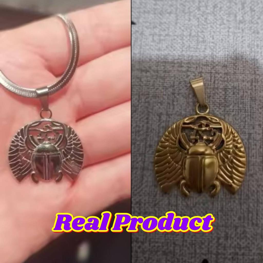 Ancient Egyptian Symbol Scarab Beetle Insect Pharaoh Protection Rebirth Amulet Pendant Necklace Women Stainless Steel Chains Jewelry Gifts