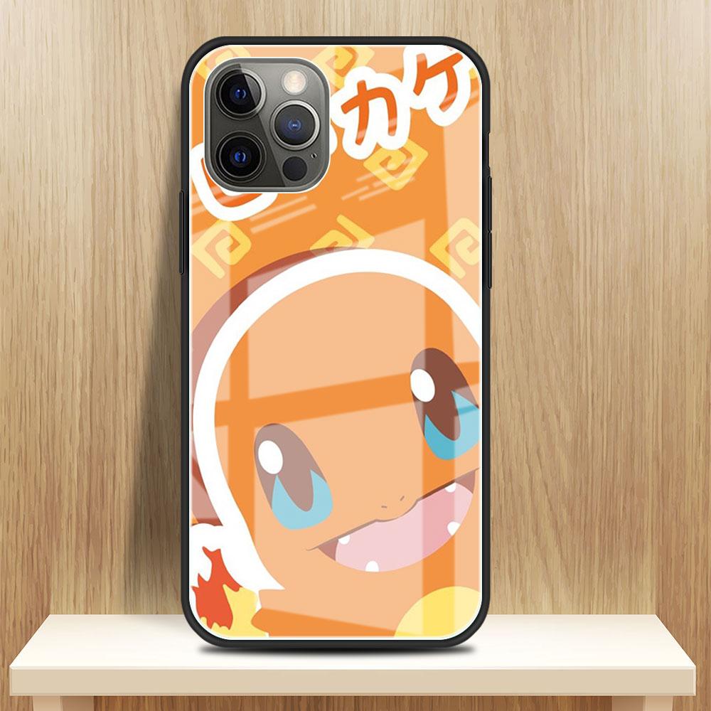 Чехол из закаленного стекла для Apple iPhone 13 Pro Max 11 12 X XS XR SE 2020 7 8 Plus 6 6S Роскошный чехол для телефона Cute Pokemon EEvee Fundas