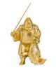 Ebisu, One of the Seven Lucky Gods (gold-plated24k Gold), by Makita Shuun, a Buddhist Sculptor. Original Buddhist Statue, Takaoka Bronzeware (Ebisu