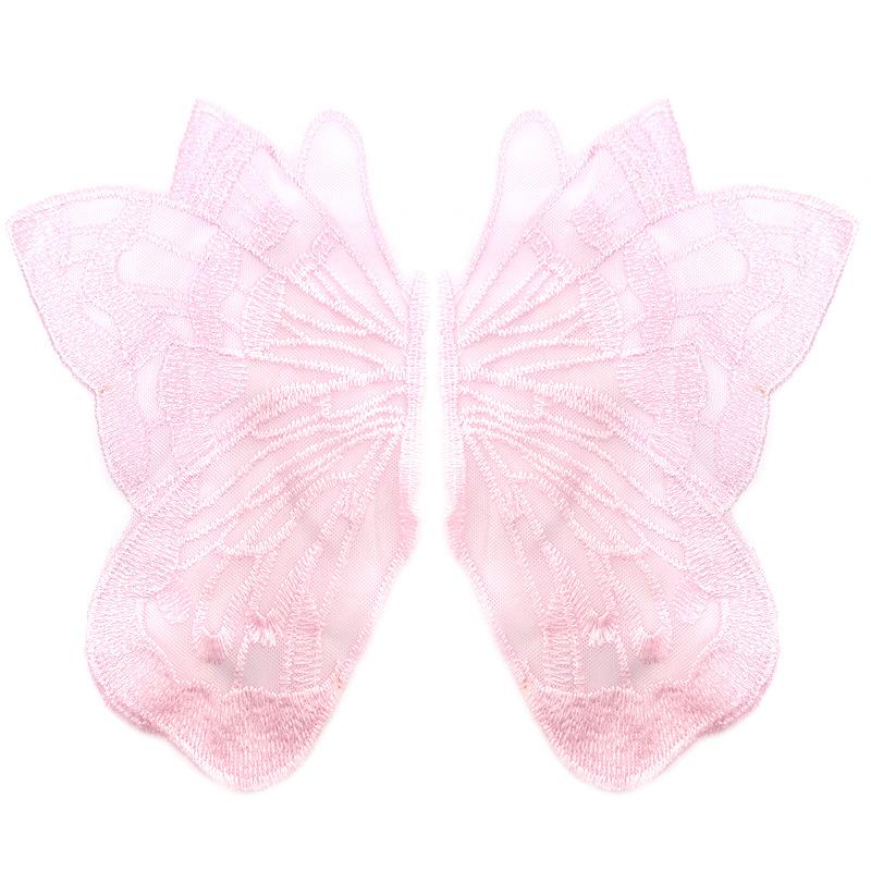 Кружевная сетчатая вышивка бабочка наклейка Бежевый к цветам прозрачная сетчатая основа вышивка DIY кружевные аксессуары симметричные цветочные детали