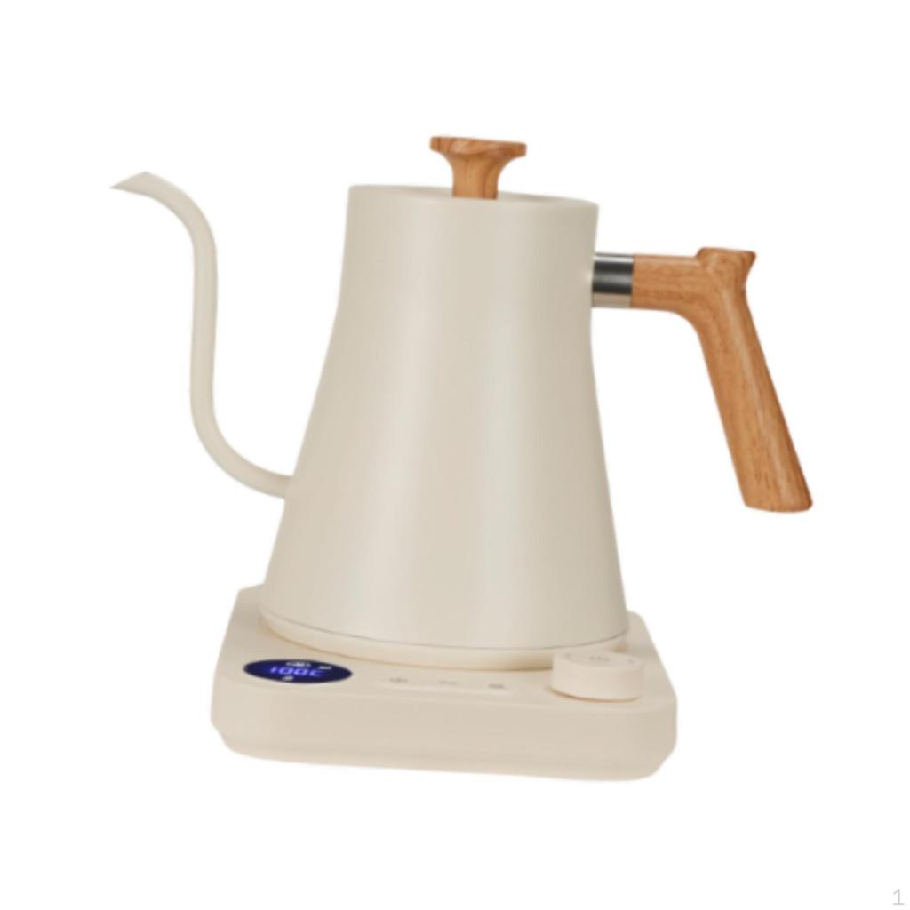 Electric Gooseneck Pour Over Kettle Temp Control 1200W Quick Boil for Office Black