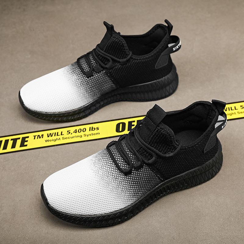 40-47 Мужские летающие тканые кроссовки с сетчатой ​​поверхностью, ультралегкие и удобные кроссовки для бега на открытом воздухе для фитнеса и бега
