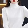 Genuine Women's High-Neck Wool Cashmere Pullover Sweater, Slimming & Loose Fit