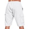 Men's Multi-Pocket Work Shorts Sweatpants Casual Loose Solid Colour Linen Drawstring Five Pants