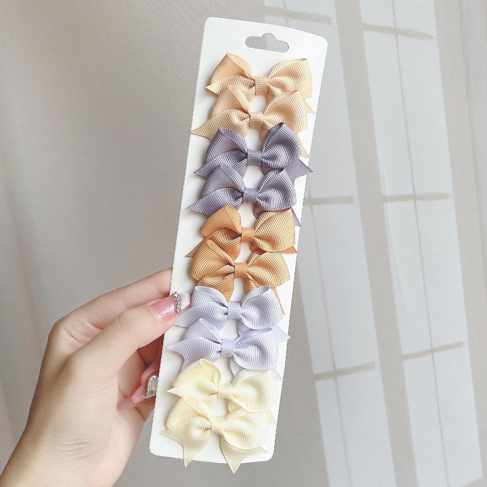 10 шт./набор однотонные детские банты заколки для волос для маленьких девочек ручной работы ленточные банты заколка-невидимка мини-заколки аксессуары для волос
