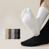 Five-fingered Socks for Men, Massage Soles, Spring and Autumn Mid-calf Socks, Antibacterial and Anti-foot Odor Toe Socks, Men's Long Socks