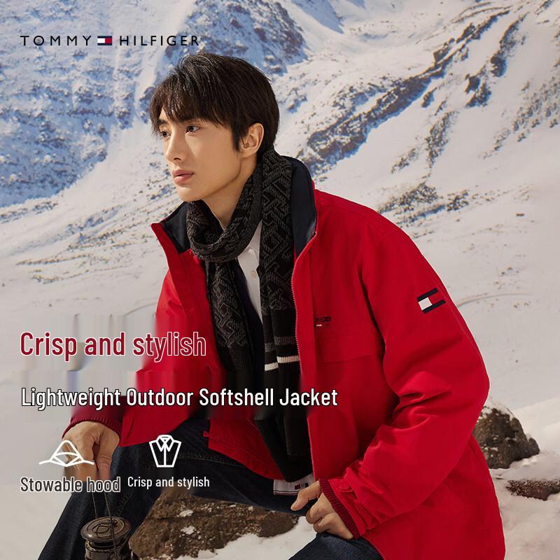 Tommy Hilfiger Мужская складная куртка-софтшелл с капюшоном