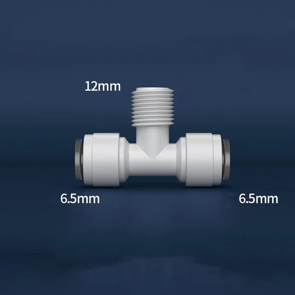 Тройник редукционный 3/8" 1/4" на 3 выхода, пищевой POM, быстроразъемный соединитель для аквариума, системы фильтрации воды RO, системы обратного осмоса