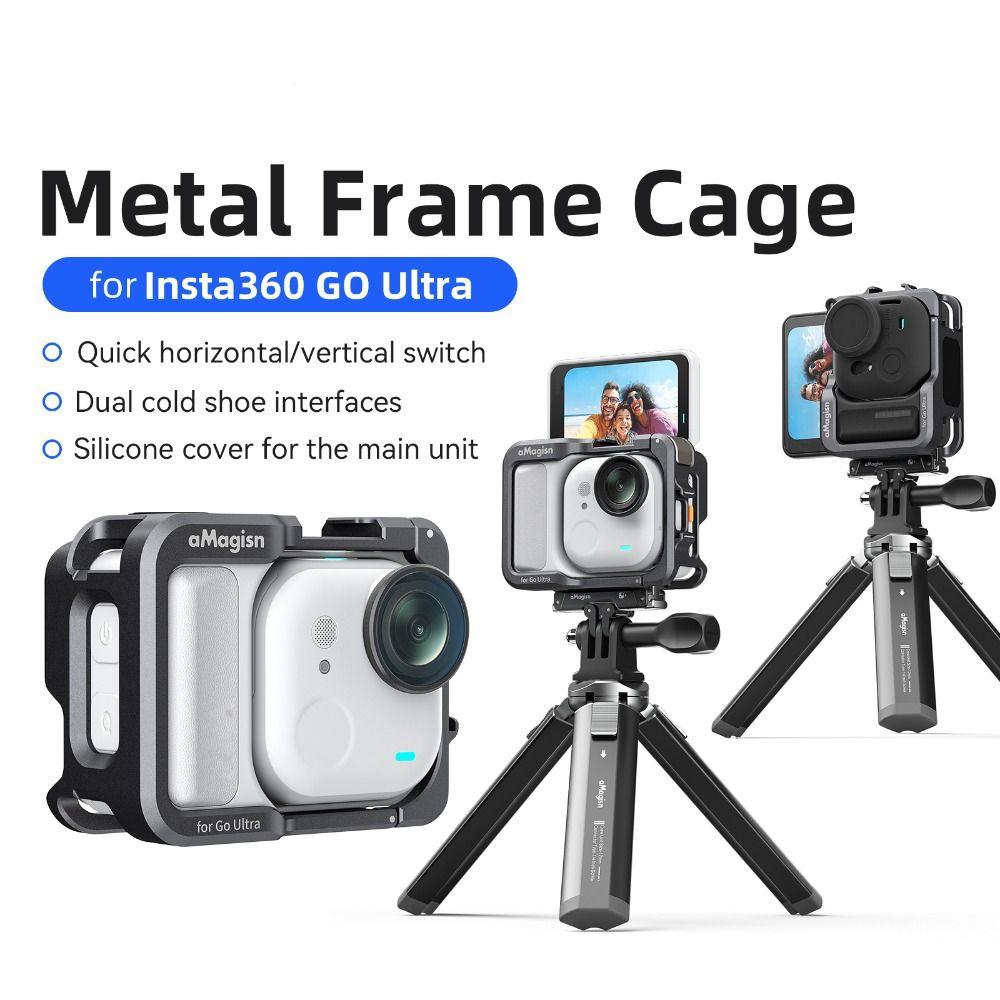 Quick Release Metal Rabbit Cage for Insta360 Go Ultra Action Camera Accessories