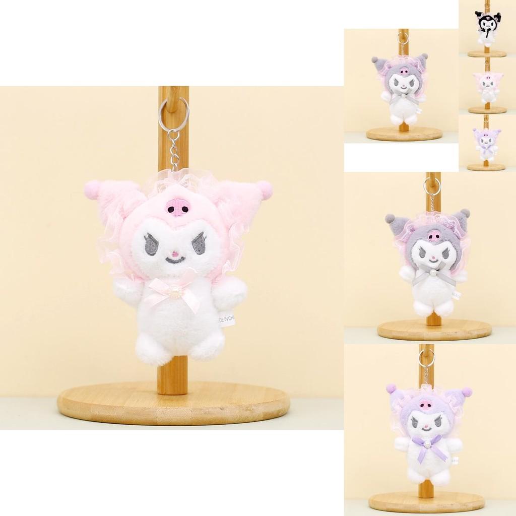 Милый брелок-плюшевая игрушка Sanrio Kuromi, очаровательная коротковорсовая мягкая кукла 12 см