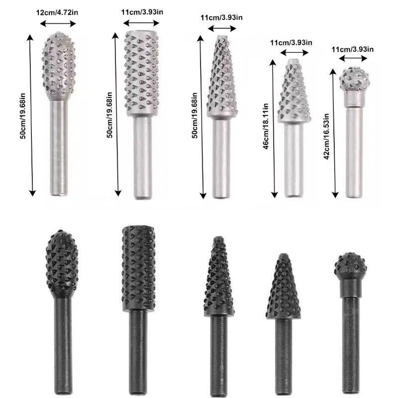 5 шт. Деревообрабатывающий напильник с волчьим зубом, вращающийся напильник, набор аксессуаров для шлифовального инструмента, сменная насадка для электрического шлифовального инструмента