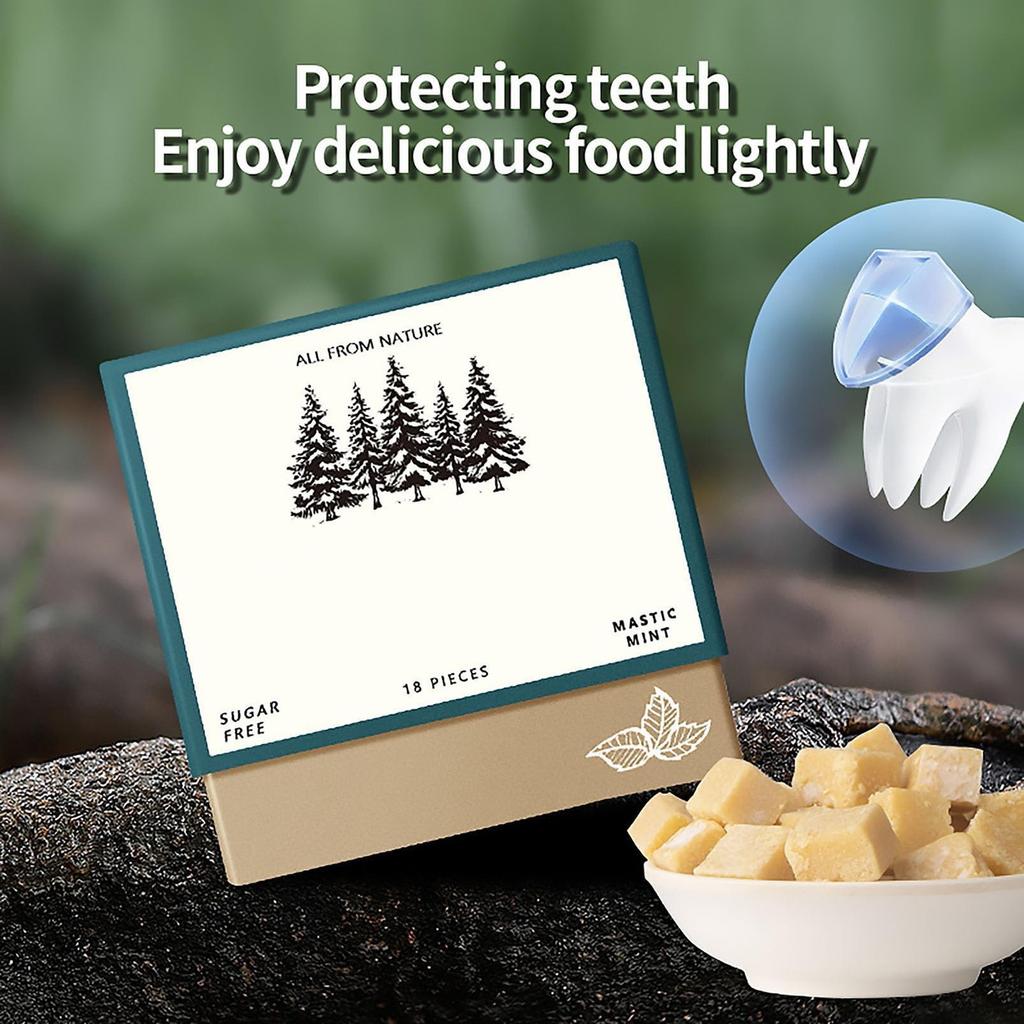 Remineralizing Chewing , New Organic Natural Mastic Mint Sugar-Free Freshen Breath For Teeth & Health Enamel Care 4 Boxes