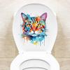 Цветной рисунок наклейка для туалета кошки водонепроницаемая съемная самоклеящаяся ПВХ гостиная ванная комната
