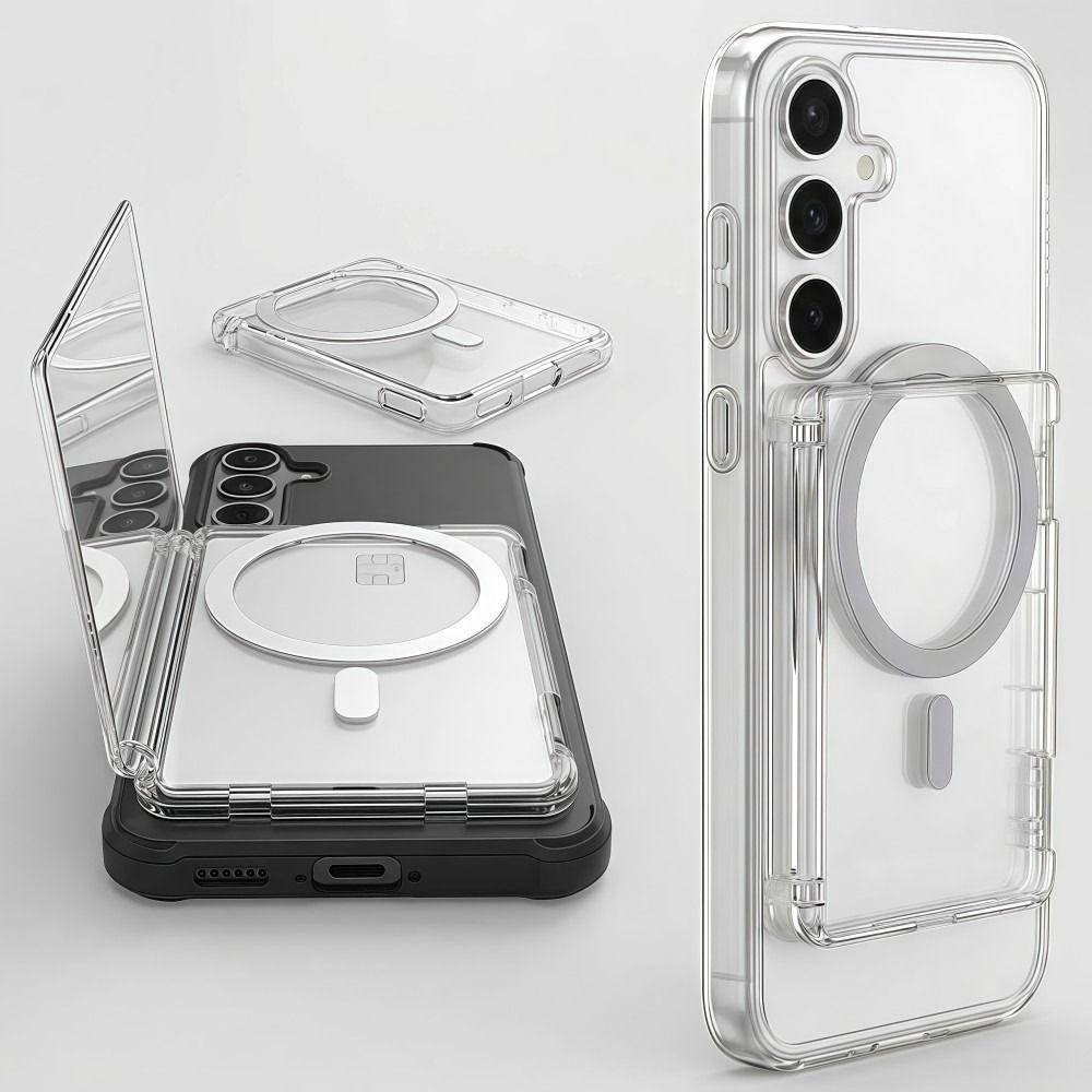 2 Card Slots Magnetic Stand Card Holder Transparent Wallet Phone Case For Magnetic Phone