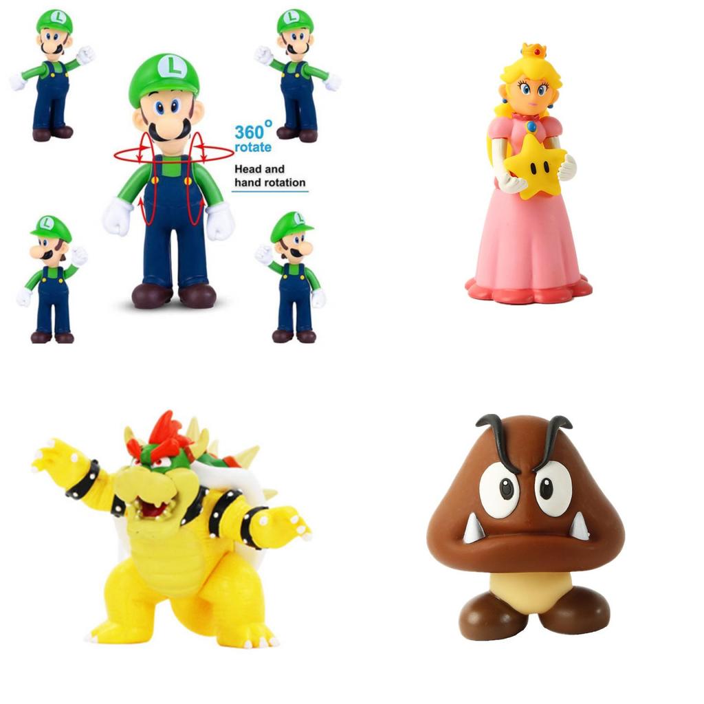 Супер Марио Фигурка Модель ПВХ Материал Коллекционная Игрушка Для Автомобиля И Рабочего Стола
